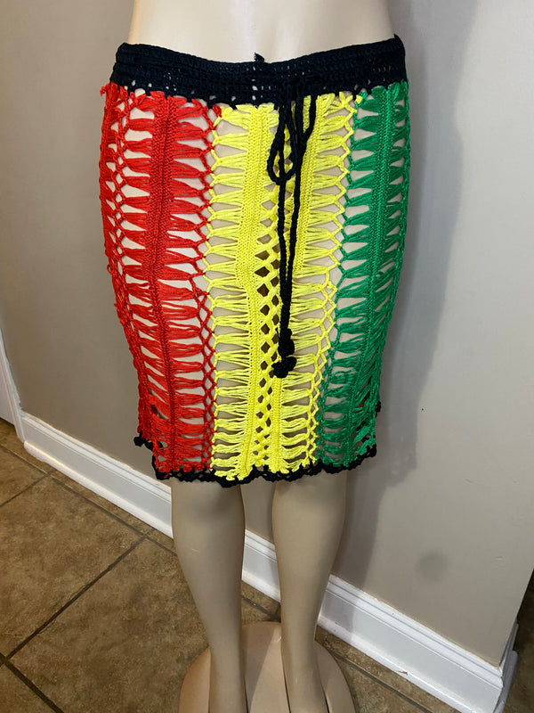 Rasta Skirt- Rasta knit Skirt Swim Cover - Free Size (S-XL)