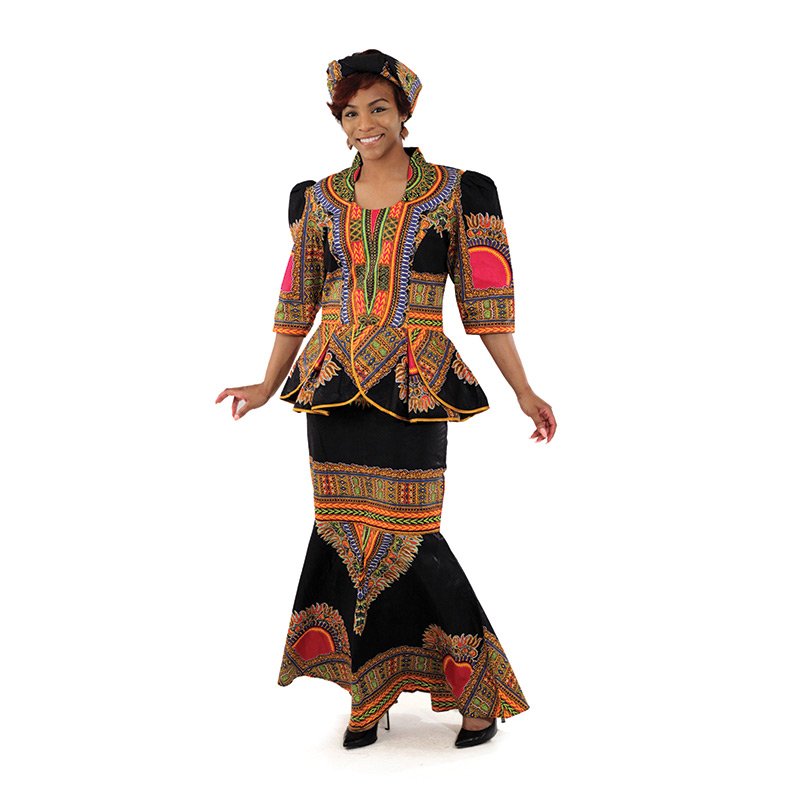 Skirt Set - African Queen Skirt Set in Dashiki Print - Afrocentric Boutique
