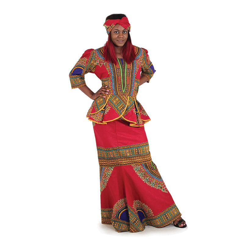 Skirt Set - African Queen Skirt Set in Dashiki Print - Afrocentric Boutique