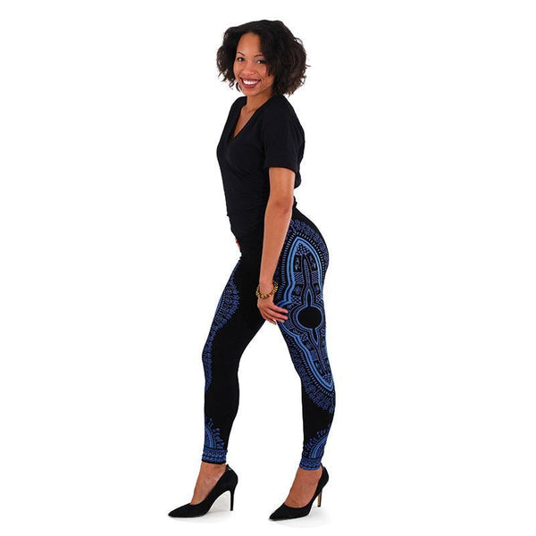 Leggings - Dashiki Print Leggings -Free Size - Afrocentric Boutique