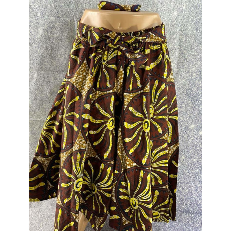 Honey - Ankara African print Maxi Skirt with matching headwrap  