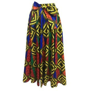 Maxi Skirt -Tribe Vibes - Ankara African print Maxi Skirt with matching headwrap - Afrocentric Boutique
