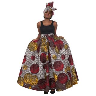 Maxi Skirt - Autumn Breeze - Maxi Skirt with matching head wrap - Afrocentric Boutique
