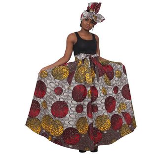 Maxi Skirt - Autumn Breeze - Maxi Skirt with matching head wrap - Afrocentric Boutique