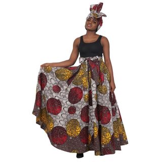 Maxi Skirt - Autumn Breeze - Maxi Skirt with matching head wrap - Afrocentric Boutique