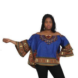 Women Tops - Belle Sleeve Dashiki Print Tops - Afrocentric Boutique