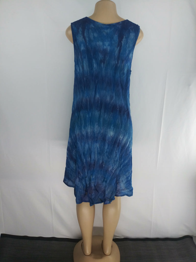 Sleeveless Tie-Dye Umbrella Sundress