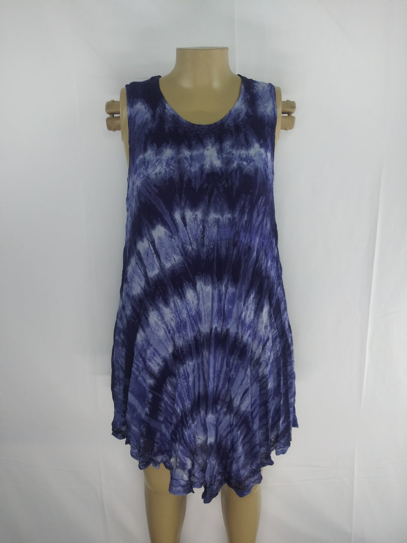 Sleeveless Tie-Dye Umbrella Sundress