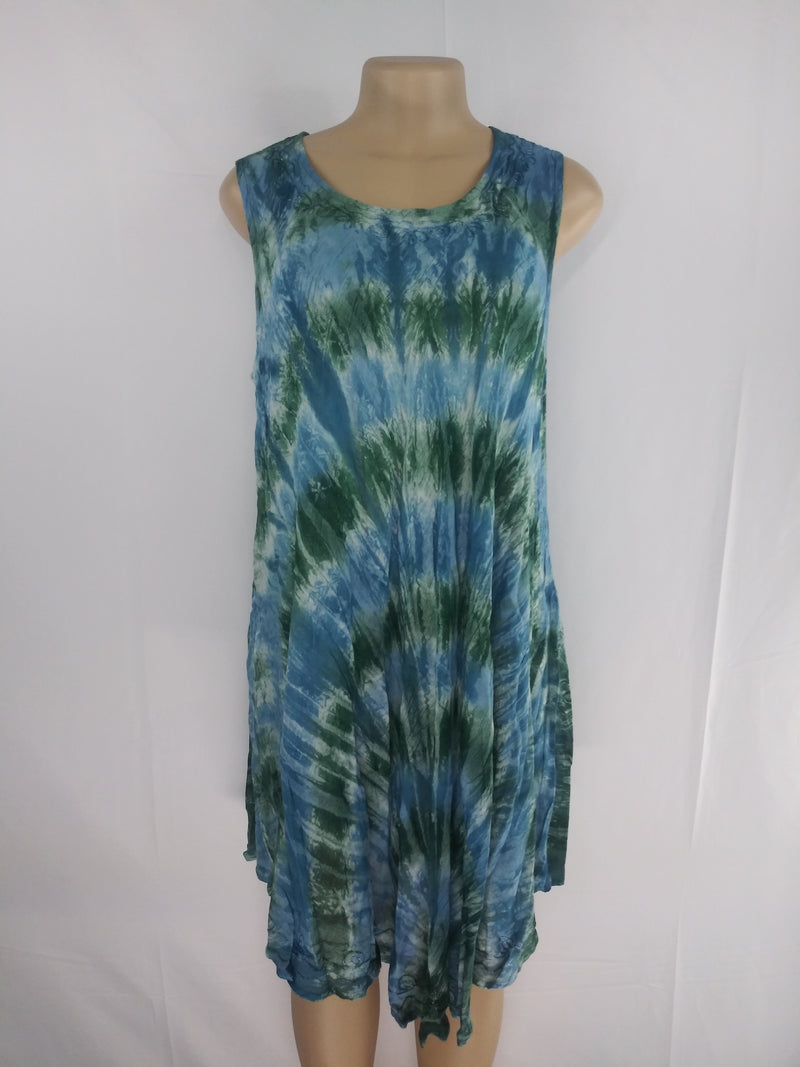 Sleeveless Tie-Dye Umbrella Sundress - Afrocentric Boutique