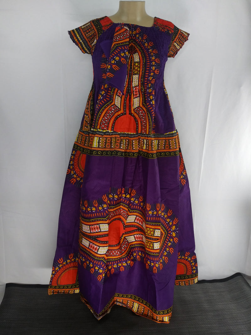 Dress- Maxi Dress in Dashiki Print with stretch top and matching head wrap