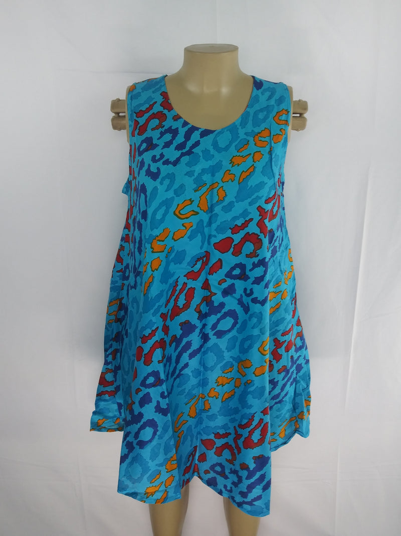 Dress Sun - Cheetah Splash Sleeveless Sundress - Afrocentric Boutique
