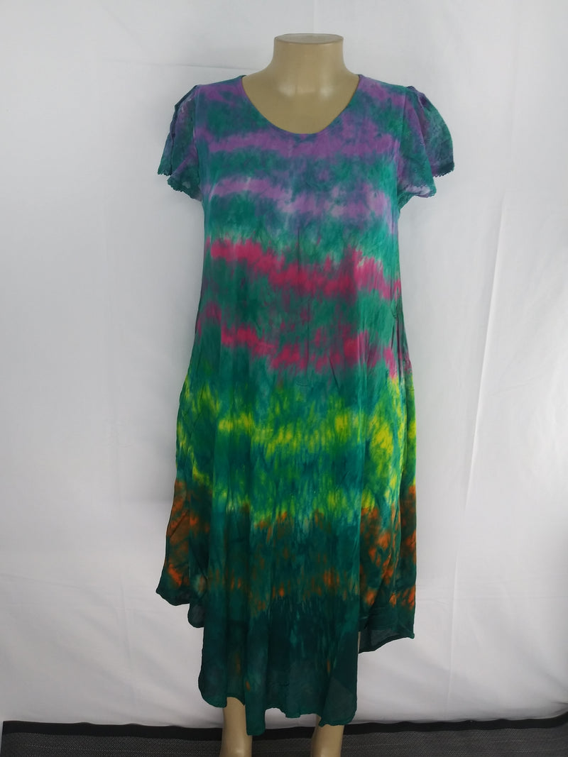 Shortsleeve Tie-Dye Umbrella Sundress