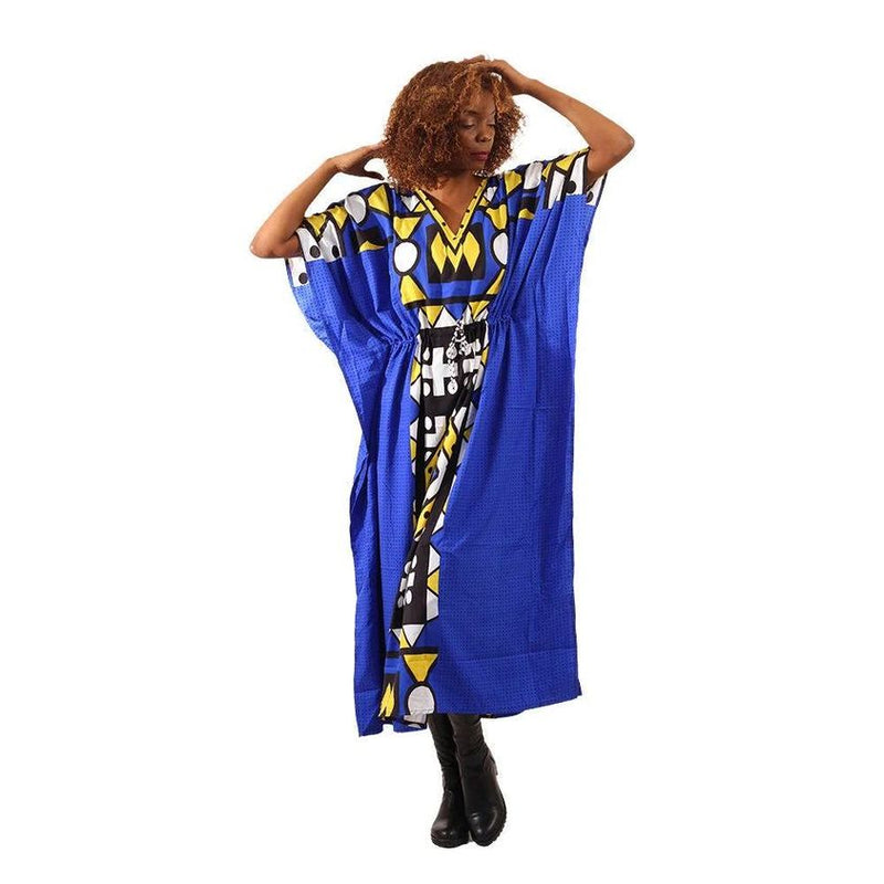 Kaftan - Bold Geometric Draw-String Kaftan - Afrocentric Boutique