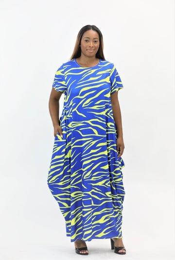 Dress - Art Work Maxi Dress - Loose fit Maxi Dress with Pockets - Afrocentric Boutique
