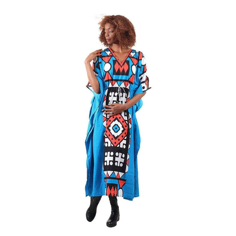 Kaftan - Bold Geometric Draw-String Kaftan - Afrocentric Boutique