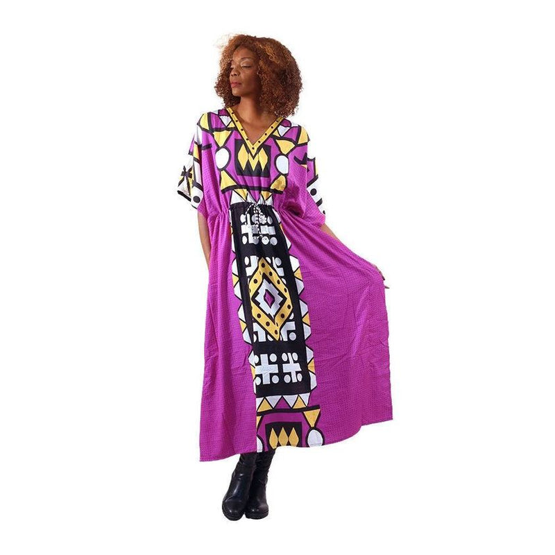 Kaftan - Bold Geometric Draw-String Kaftan - Afrocentric Boutique