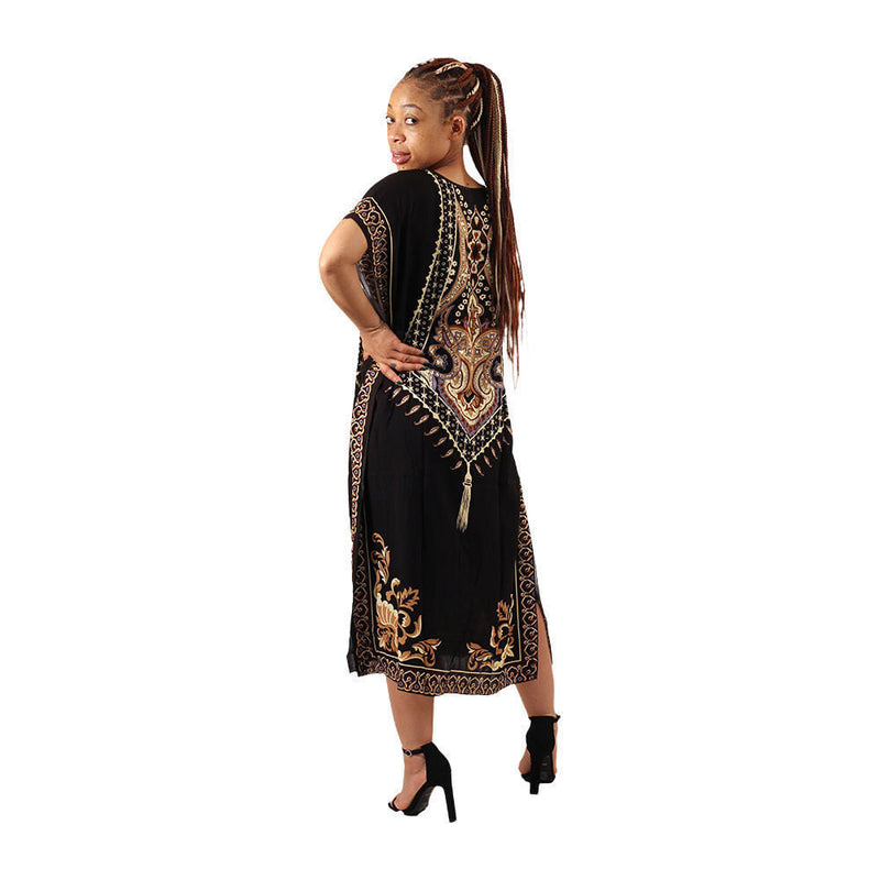 Kaftan - Tassels and Lace Print Kaftan - Afrocentric Boutique