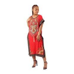Kaftan - Tassels and Lace Print Kaftan - Afrocentric Boutique