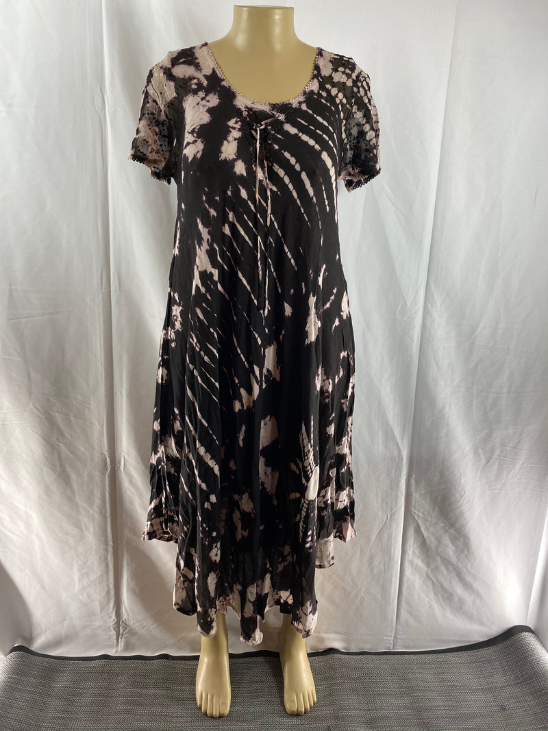 Dress Umbrella - Short sleeve Tie-Dye Umbrella Sundress - Afrocentric Boutique