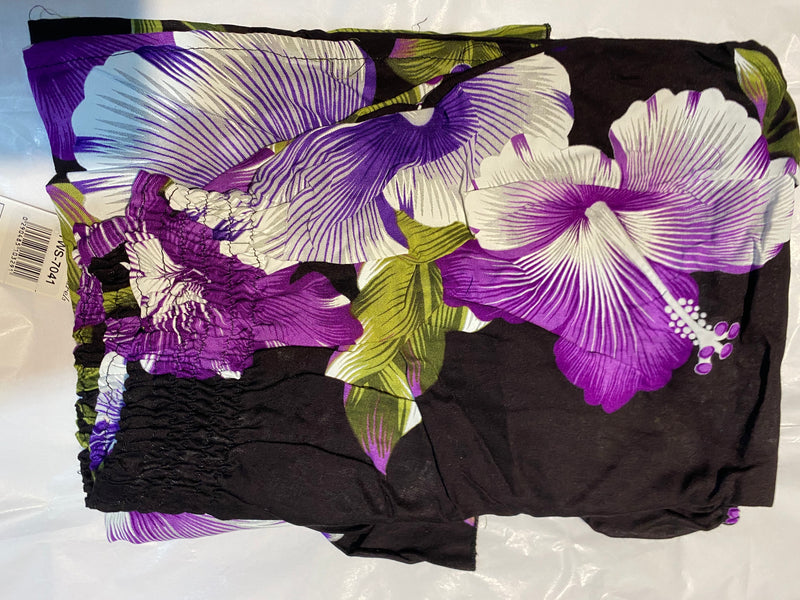 Women Pant Sets - Black Floral Crop Top & High Split Pants Set - Afrocentric Boutique