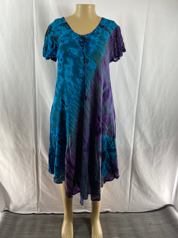 Shortsleeve Tie-Dye Umbrella Sundress