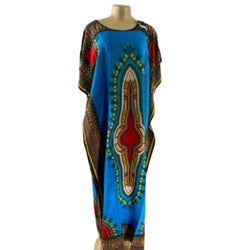 Kaftan - Round Neck Dashiki Print loose flowy fit Kaftan - Afrocentric Boutique