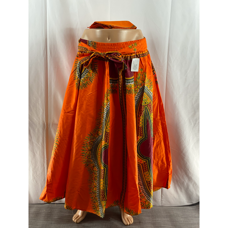 Maxi Skirt - Dashiki Print Ankara Maxi Skirts with matching Head wraps - Afrocentric Boutique