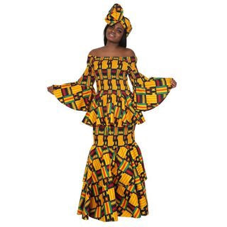 Rasta Color Kanga Queen Set