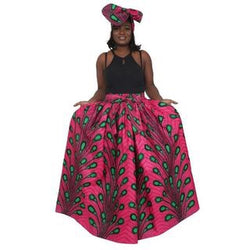 Pink Peacock Maxi Skirt