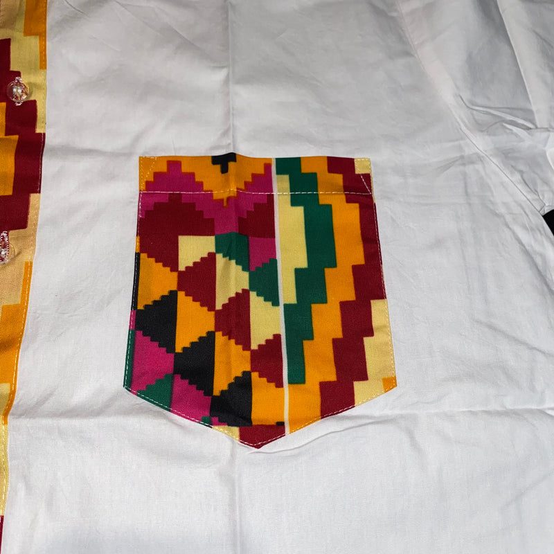 Men's Top- Ankara Trimmed African Top