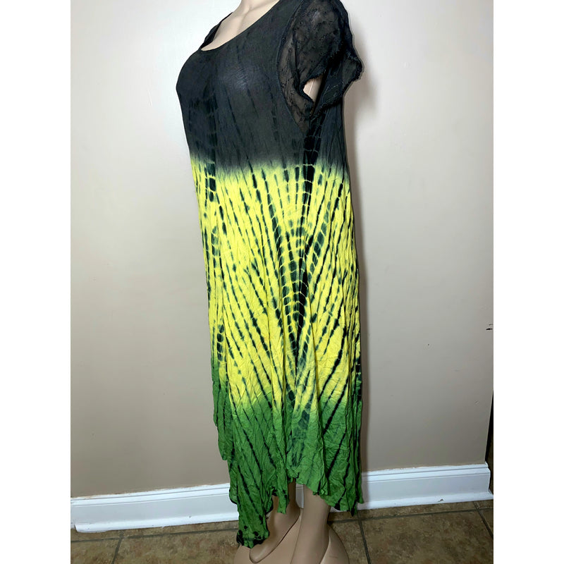 Dress Umbrella - Green, yellow, and black Umbrella Dress