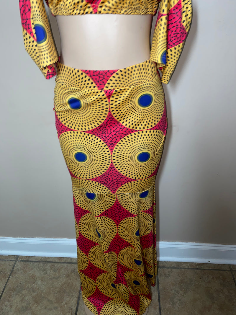 Maxi Skirt Set- 2 piece Mermaid skirt set - Size Medium