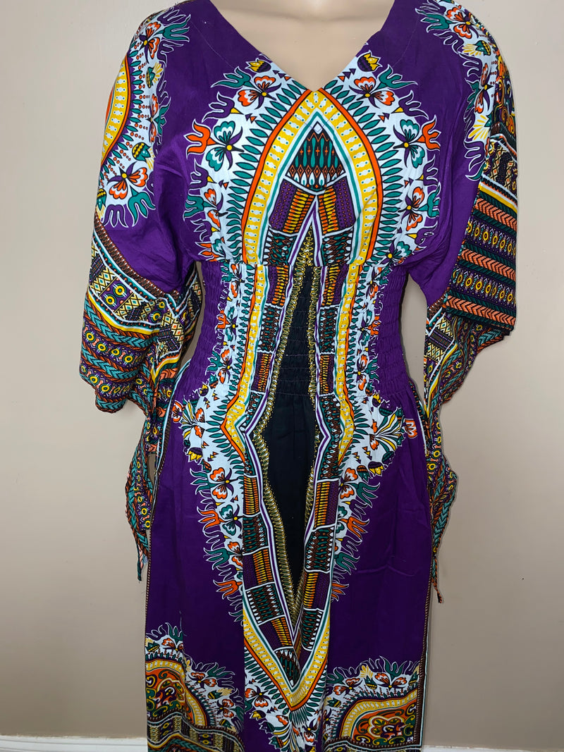 Dress Maxi- Soul Sistah Butterfly Sleeve Tribal Dashiki Print Dress