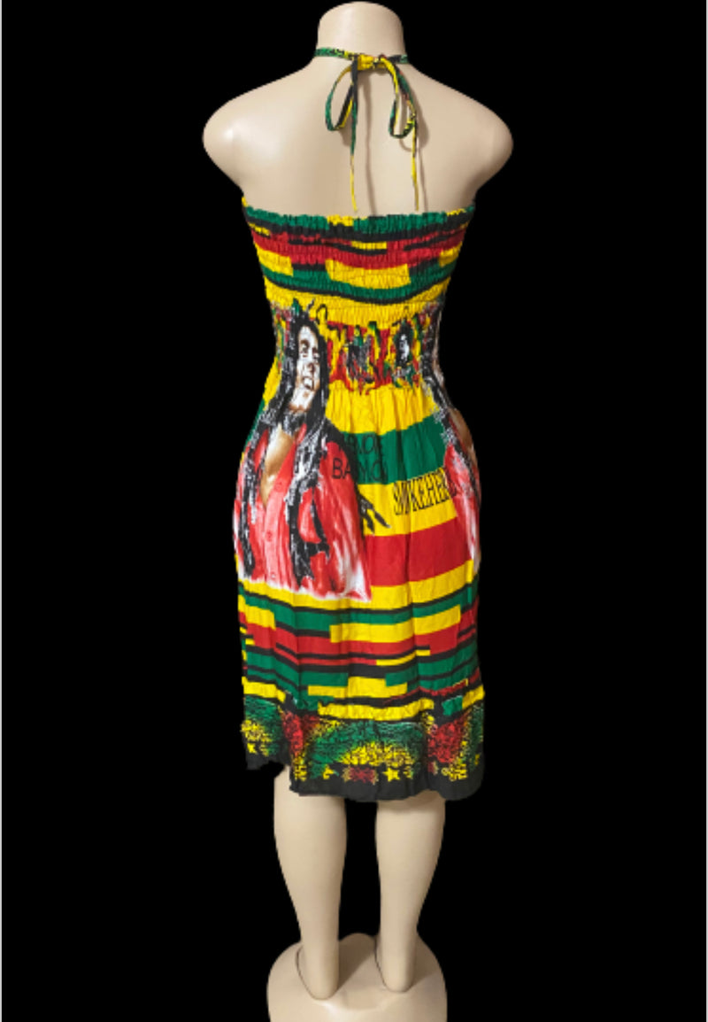 Rasta tie neck sun dress #6 - Afrocentric Boutique