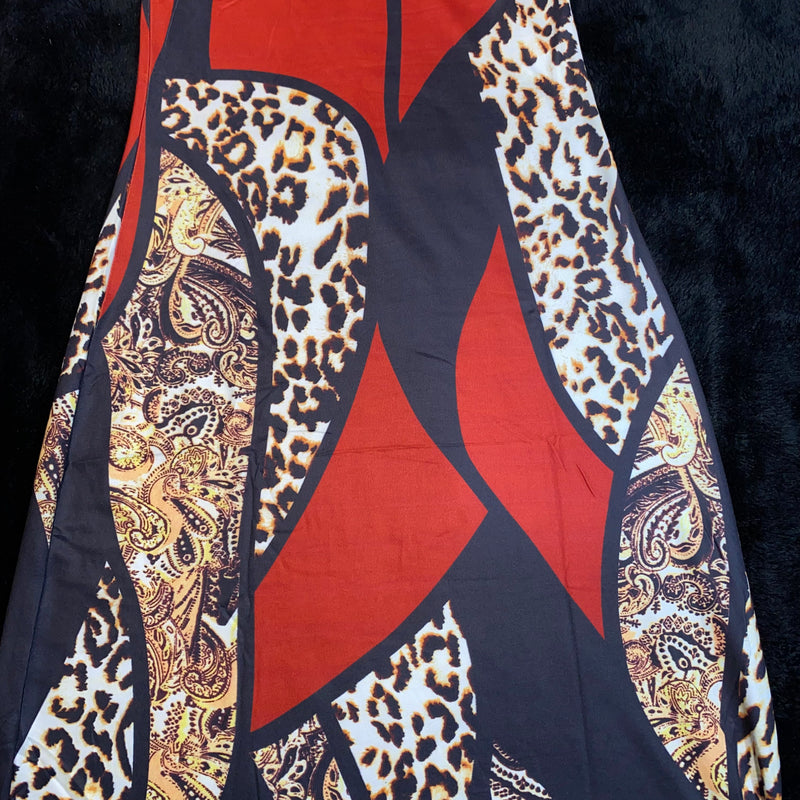 Dress- Maxi Bodycon- Cheetah and block print Maxi Dress
