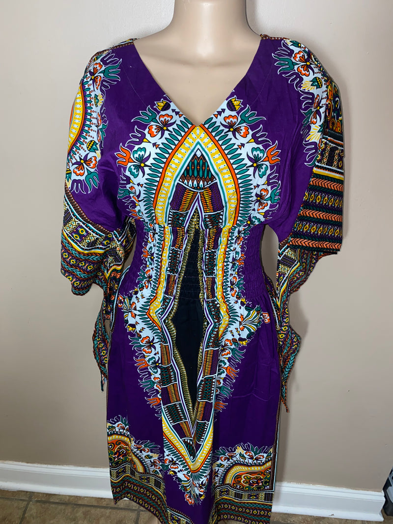 Dress Maxi- Soul Sistah Butterfly Sleeve Tribal Dashiki Print Dress