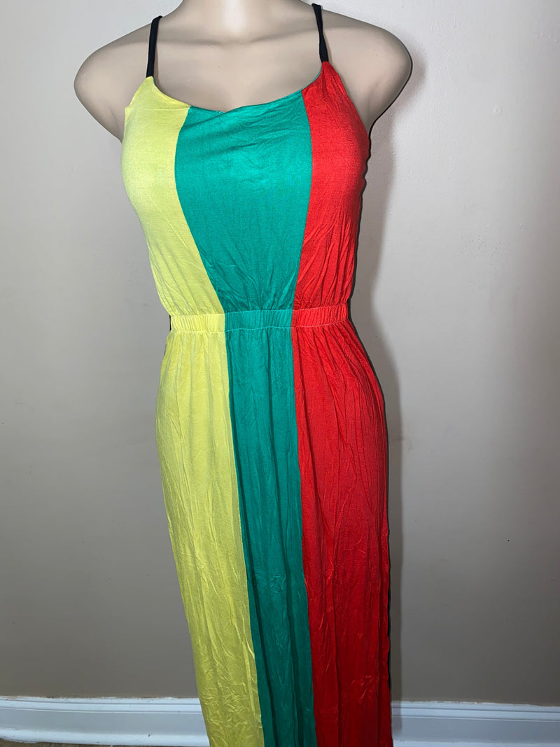 Rasta Dress- Rasta Girl chinch waist maxi dress -Plus Free Size - Afrocentric Boutique