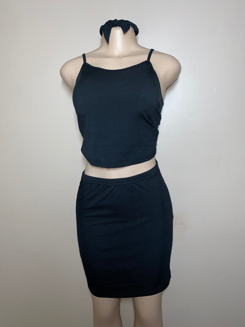 Dress- Bodycon- $20 Solid color skirt sets with matching hair tie -