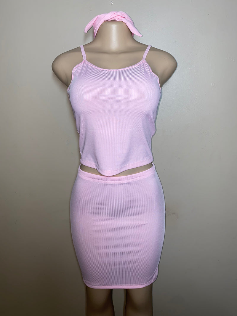 Dress- Bodycon- $20 Solid color skirt sets with matching hair tie -