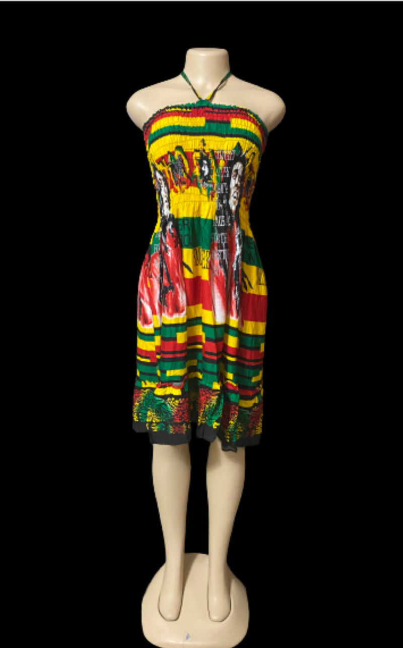 Rasta tie neck sun dress #6 - Afrocentric Boutique