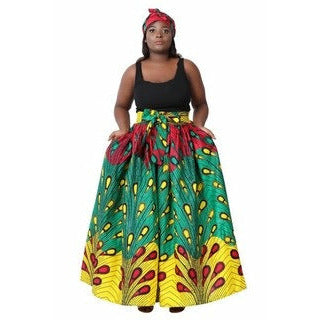 Rasta Ankara & Peacock Skirt