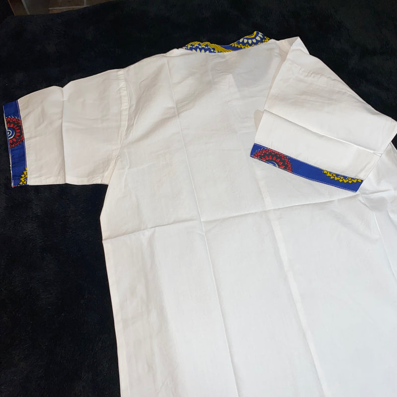 Men's Top- Ankara Trimmed African Top