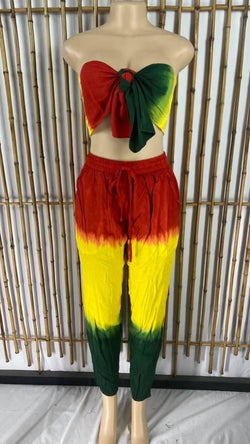 Rasta Pants with matching Wrap - Afrocentric Boutique