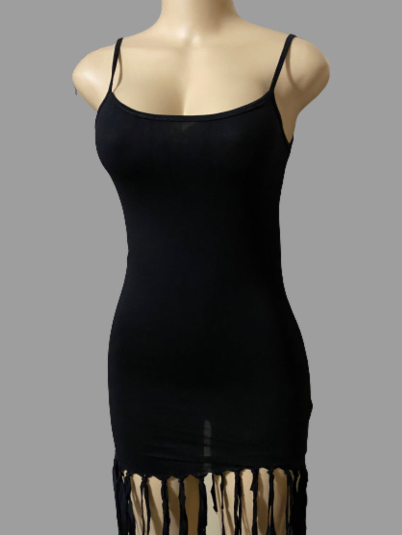 Fringe bottom cutie - bodycon dress with fringe bottom - Afrocentric Boutique