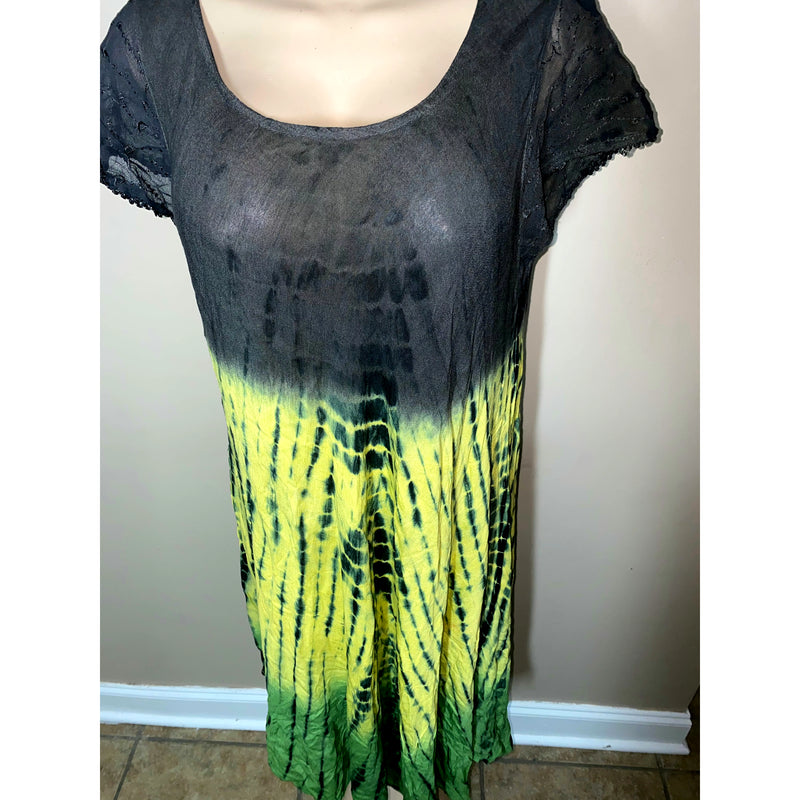 Dress Umbrella - Green, yellow, and black Umbrella Dress