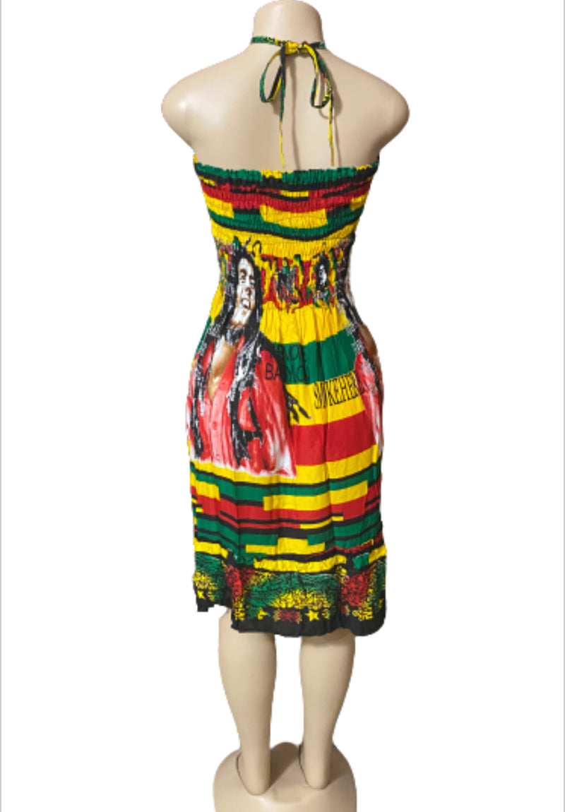 Rasta tie neck sun dress #6 - Afrocentric Boutique