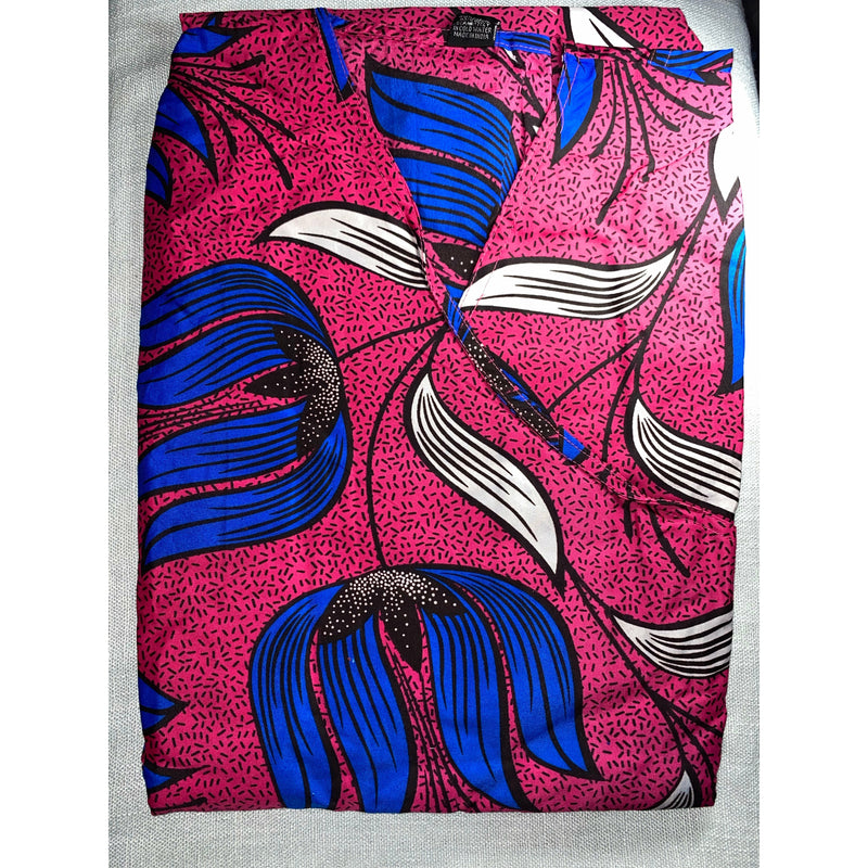 Wrap Dress - African print Wrap dress with matching head wraps and purse