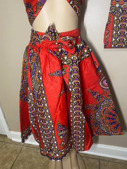 Midi Skirt Sets - Star Power MIDI Skirt Set - with matching head wrap and purse - Afrocentric Boutique