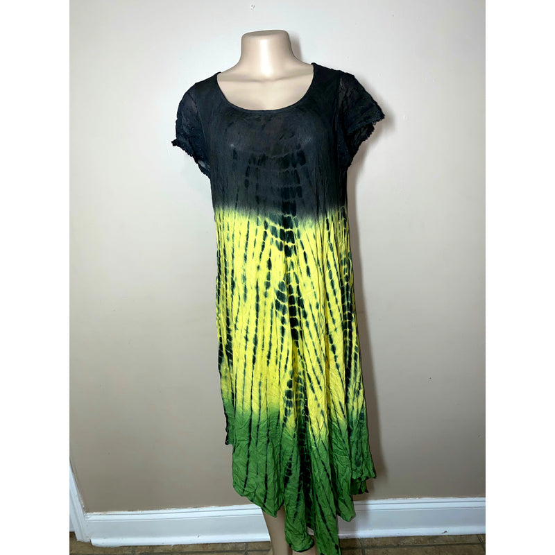 Dress Umbrella - Green, yellow, and black Umbrella Dress