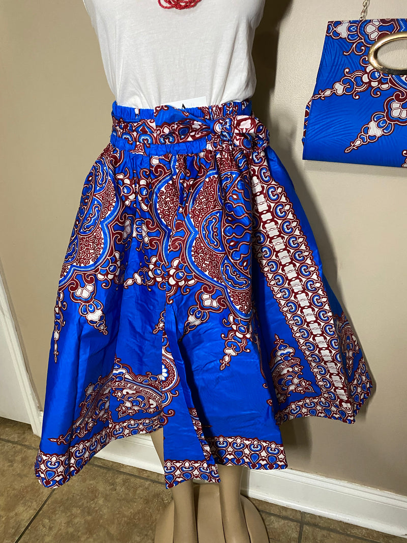 Midi Skirt Sets - Star Power MIDI Skirt Set - with matching head wrap and purse - Afrocentric Boutique